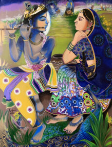 Radha and Krishna painting on canvas