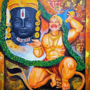 Hanuman and Ram [ 42 X 36 inches ]