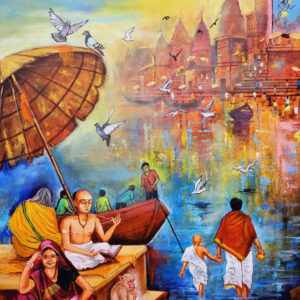 Varanasi Ghat [ 48 X 36 inches ]