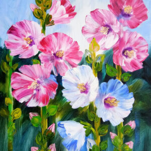 Hollyhocks 3 [ 18 X 14 inches ]