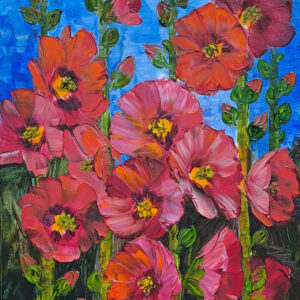 Hollyhocks 4 [ 18 X 14 inches ] SOLD