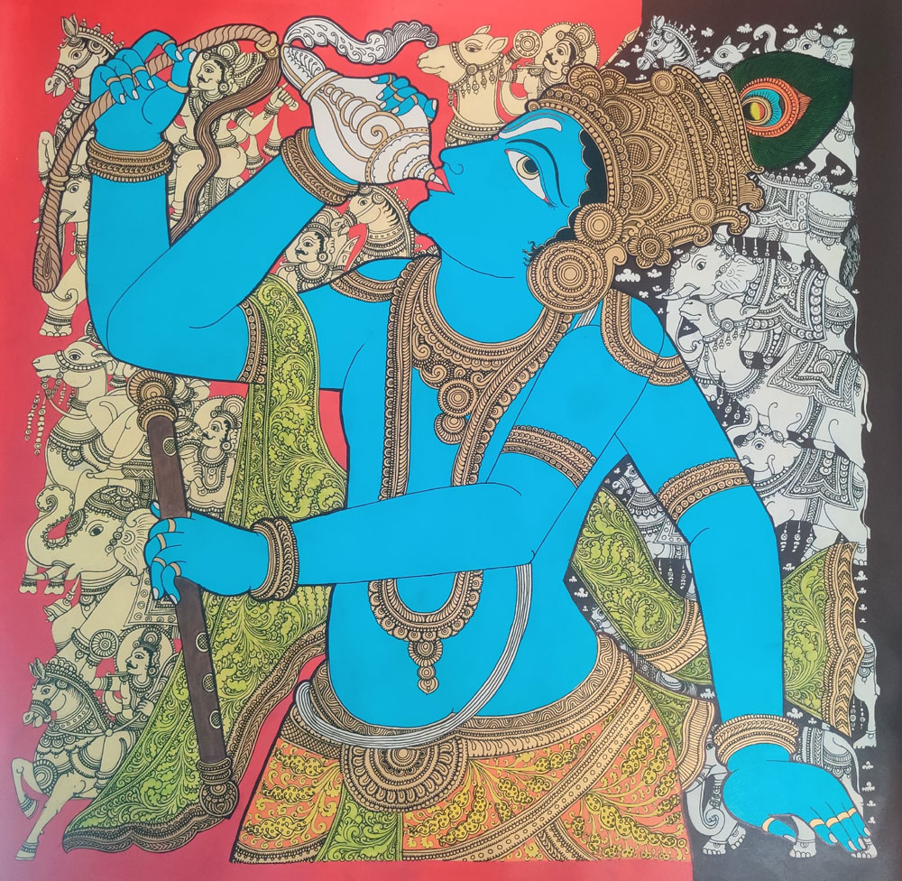 Painting on canvas of Krishna