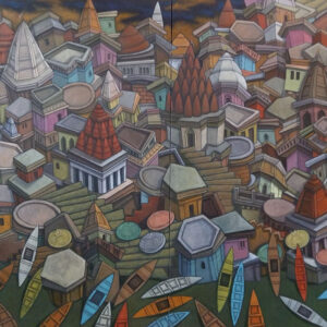 Benaras Ghat [ 36 X 60 inches ]