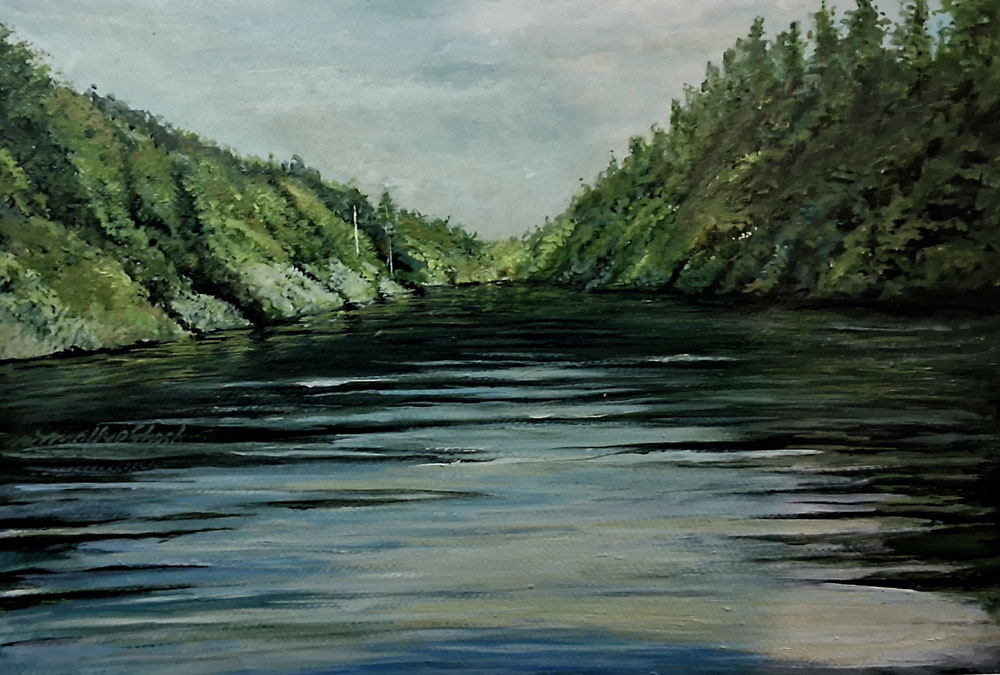 Painting of landscape on board