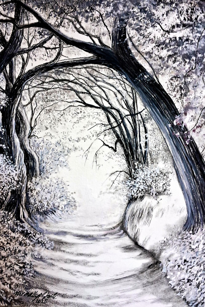 Painting of tree on paper