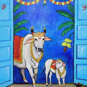 Devotion of Kamdhenu [ 48 X 36 inches ]