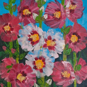 Hollyhocks 9 [ 18 X 14 inches ]