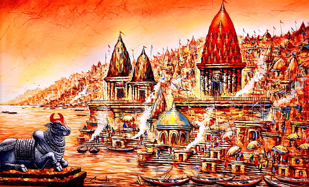 Prayers on the river ganga in Benaras