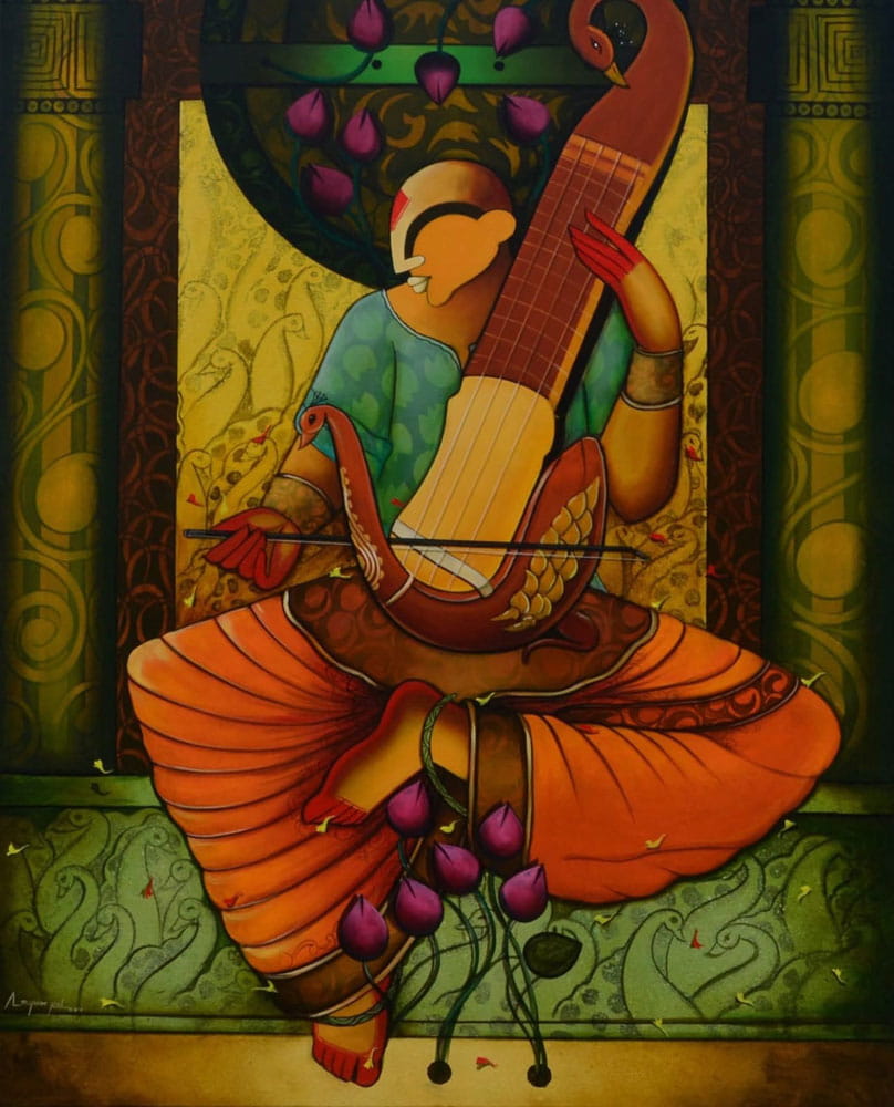 Painting of figurative with acrylic on canvas