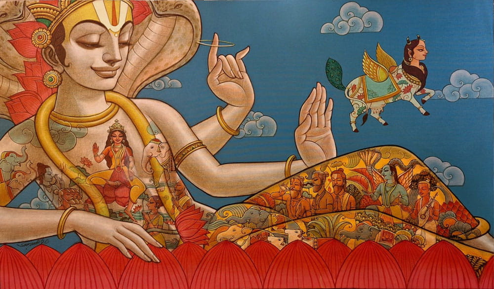 Figure of a man in complete bliss