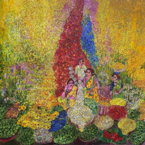 Flower Sellers [ 42 X 42 inches ]