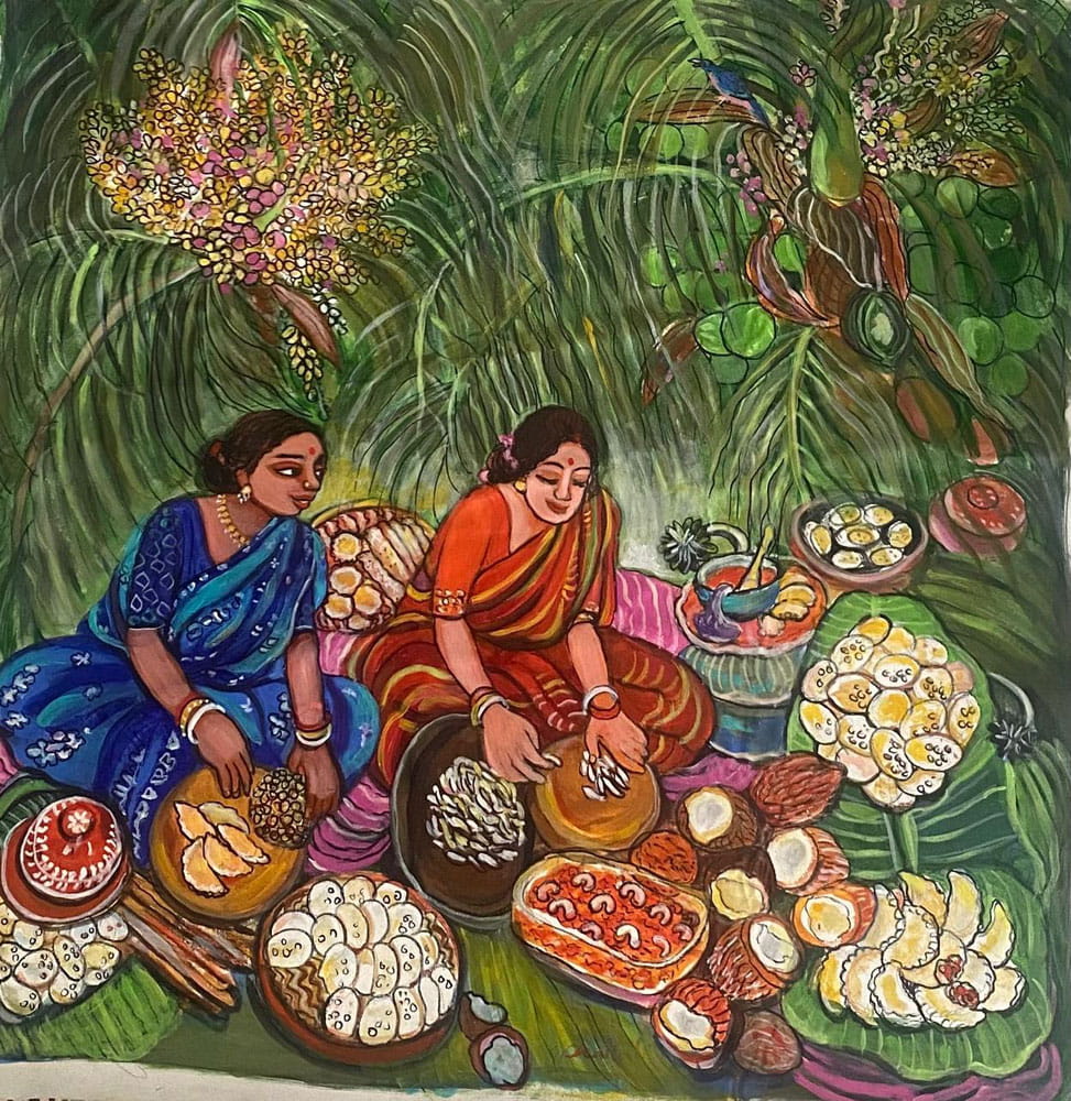 Painting on canvas of women