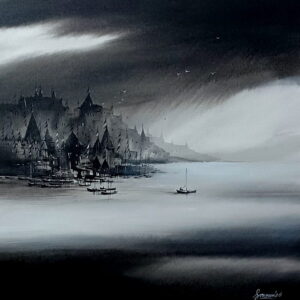 Varanasi Ghat 14 [ 36 X 36 inches ]