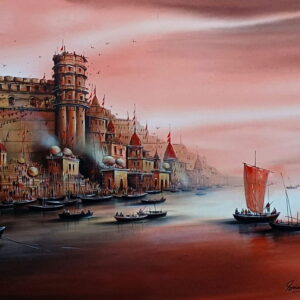 Varanasi Ghat 16 [ 36 X 48 inches ]