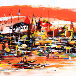 Nandi at Varanasi [ 12 X 36 inches ]