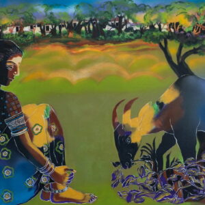 Rural Landscape – Figurative Art [ 36 X 48 inches ]