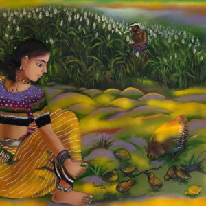 The Farmer Couple – Figurative Art [ 36 X 48 inches ]