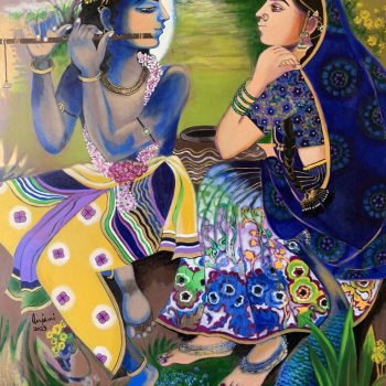 Radha and Krishna painting on canvas