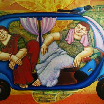 Painting on canvas of couple.