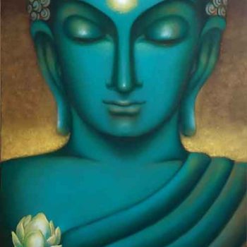 Painting of Buddha on canvas