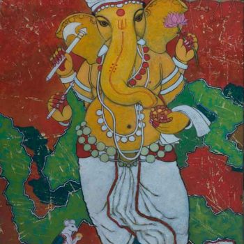 Painting of Lord Ganesh on canvas