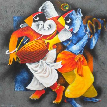 Painting on canvas of Krishna