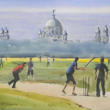 Painting of Kolkata grounds on paper