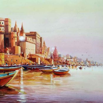 Painting of Benaras on canvas