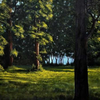 Painting of landscape on canvas