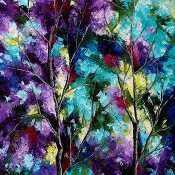 Painting on canvas of nature in abstract