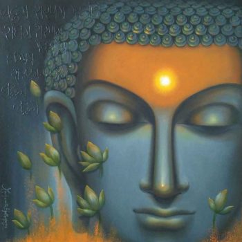 Painting of Lord Buddha on canvas