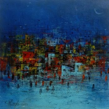 Abstract art with acrylic on canvas