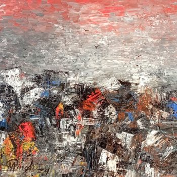Abstract art with acrylic on canvas