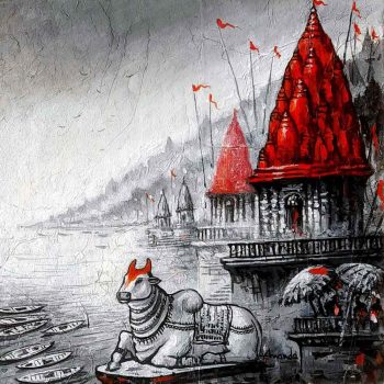 Painting of Benaras on canvas