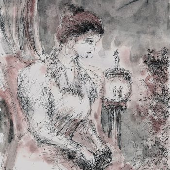 Painting of woman on paper